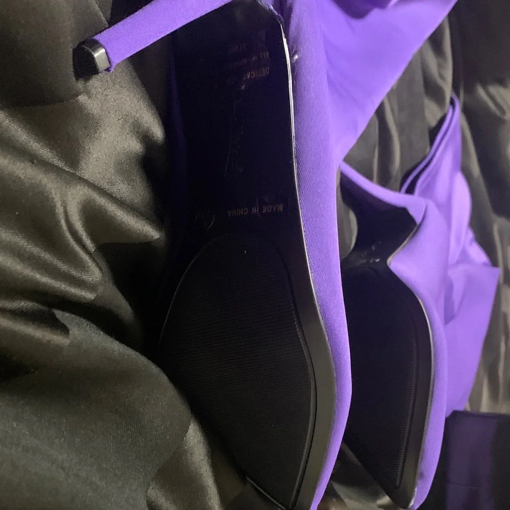 Anne Michelle Vibrant Purple Heeled Boots - Picture 3 of 3